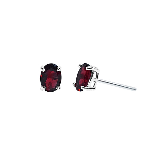Aretes Gaia granate mini de plata
